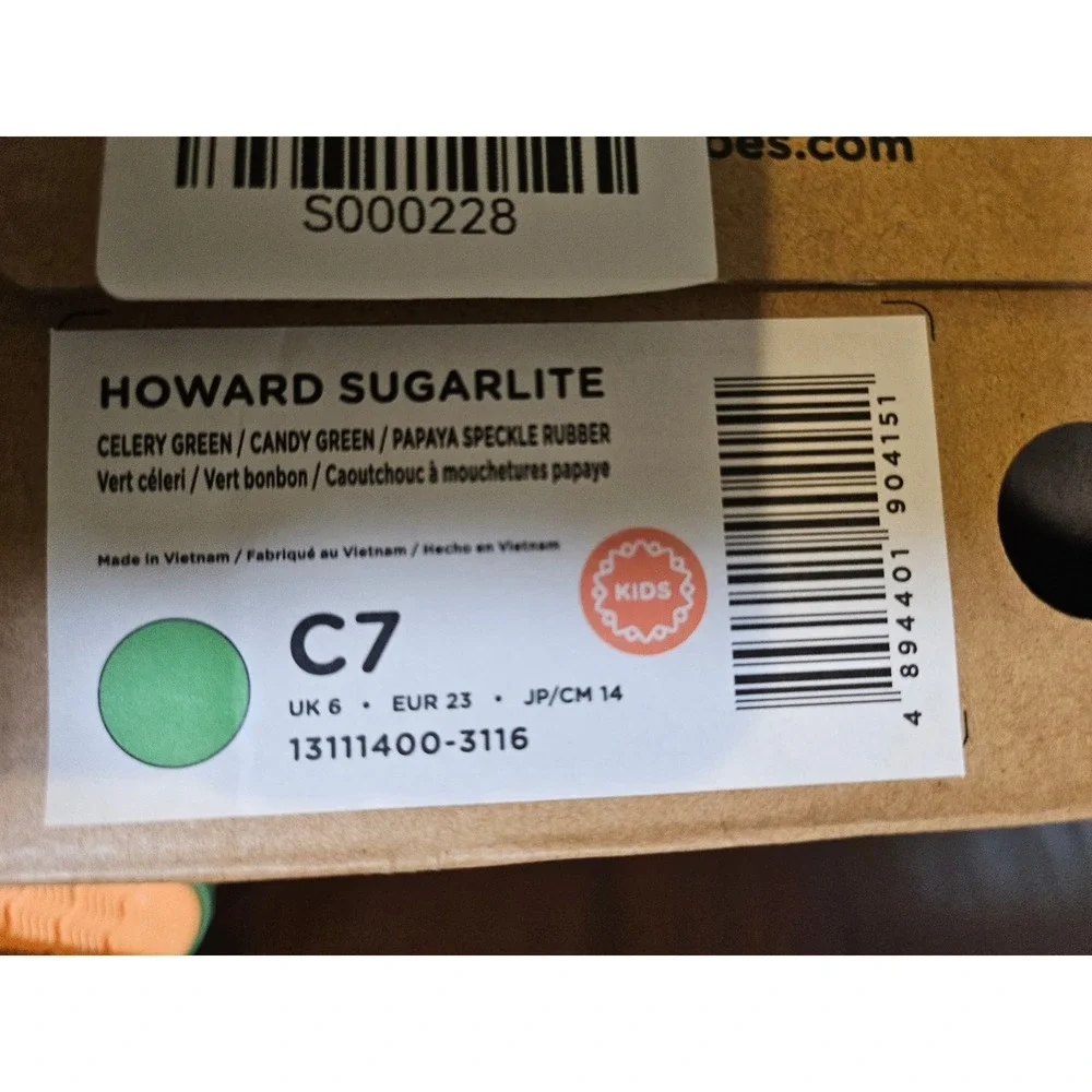 Native Howard Sugarlite Kids C7 Celery Green Slip On Water Shoes 13111400-3116